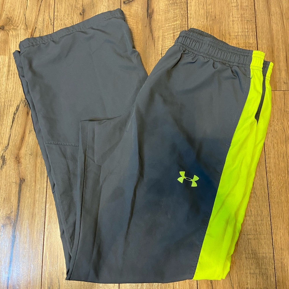 Under Armour Charcoal and Neon Lime Athletic Pants
